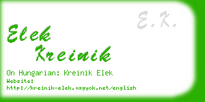 elek kreinik business card